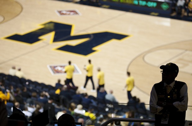 An usher before the start of the game between Michigan and IUPUI on Monday. Daniel Brenner I AnnArbor.com
